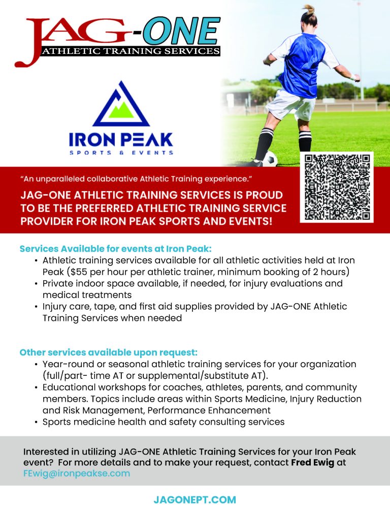 AT services flyer for Iron Peak events